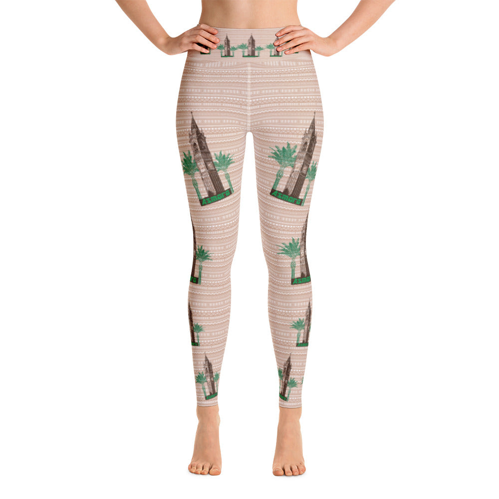 Cathedral & Palm Tree Yoga Leggings