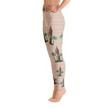 Load image into Gallery viewer, Cathedral &amp; Palm Tree Yoga Leggings