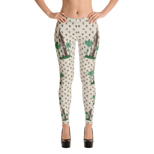 Leggings - Asmara Cathedral & Palm Trees - Hearts